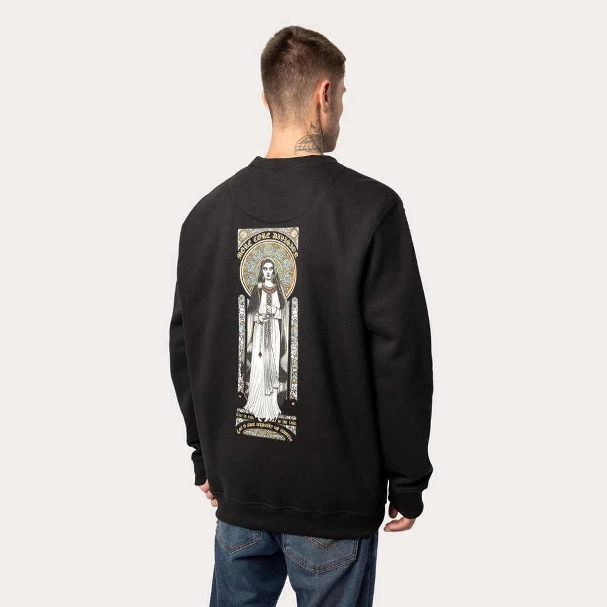 Moletom MCD Careca Santa Vitral WT24 Masculino Preto - Imagem 2