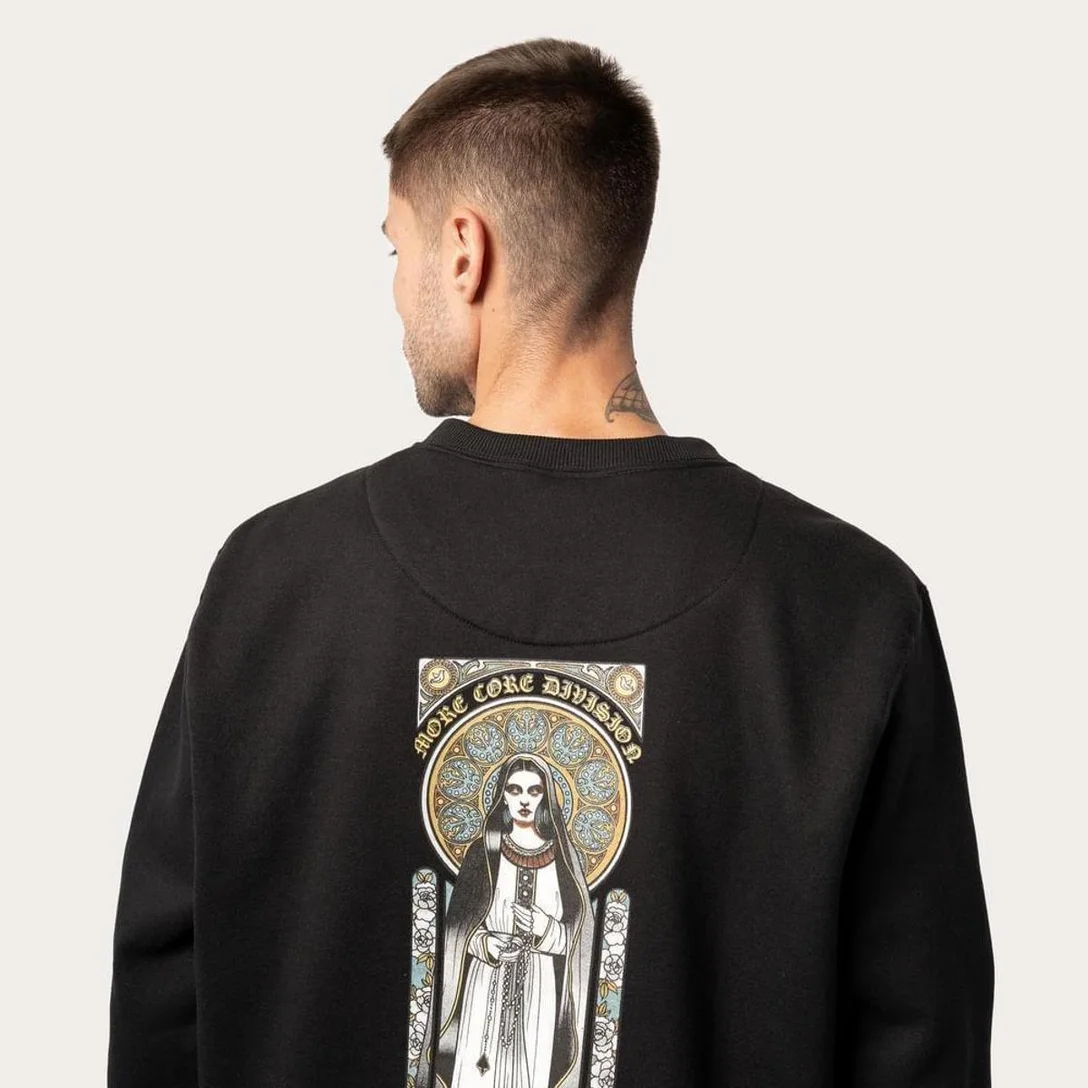 Moletom MCD Careca Santa Vitral WT24 Masculino Preto - Imagem 5