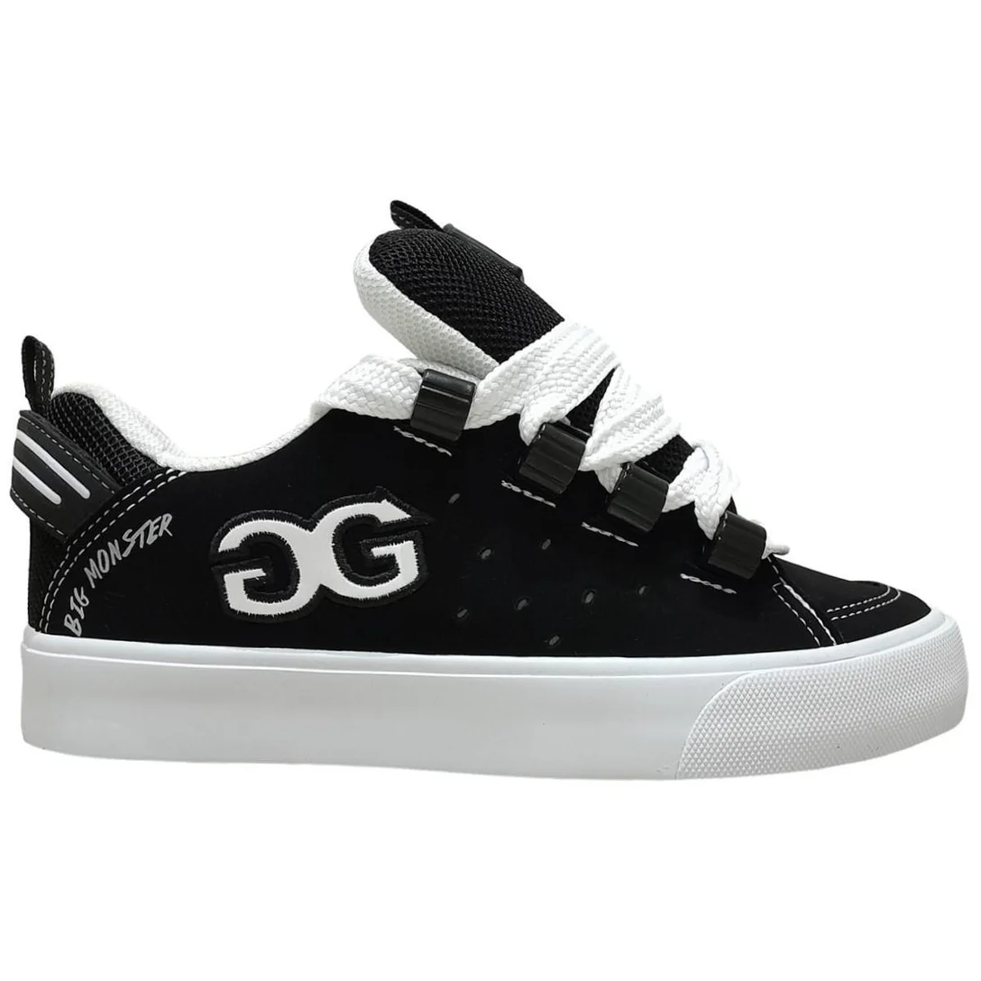 Tênis Qix Double G Big Monster Skate Robusto - Preto/Branco