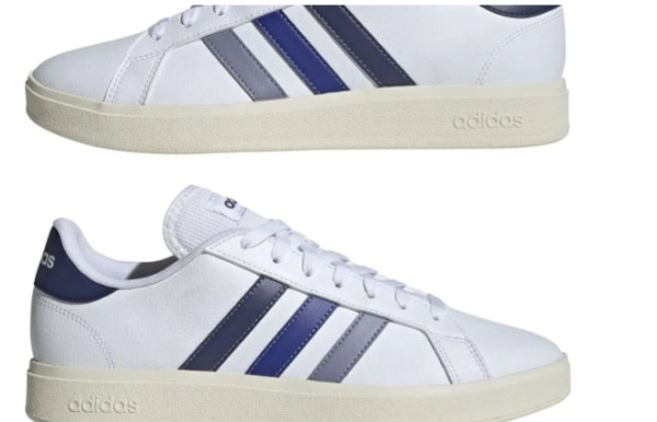 Tênis Adidas Grand Court Base 2.0 Masculino Branco/Azul original - Imagem 4
