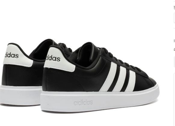 Tênis Adidas Grand Court Base 2.0 Masculino - Preto e Branco Original - Imagem 2